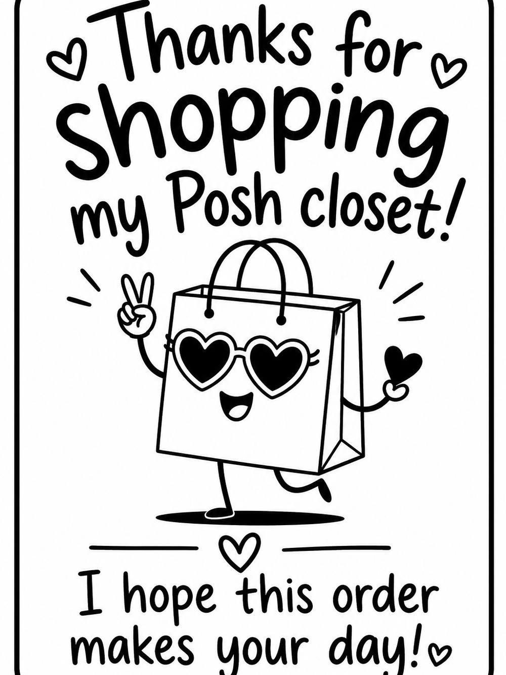 Thank You For Shopping My Posh Closet 4 X6 Stickers - 100ct - Picture 3 of 3